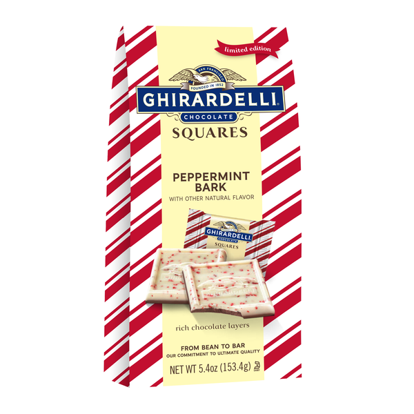 Ghirardelli Chocolate Peppermint Bark Milk and White Chocolate Squares