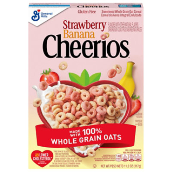Strawberry Banana Cheerios Heart Healthy Gluten Free Breakfast Cereal, Made with Whole Grain Oats