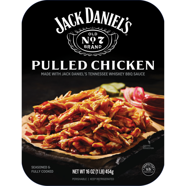 Jack Daniel's Seasoned Pulled Chicken, Fully Cooked, Ready to Heat, 16 oz Tray (Refrigerated)
