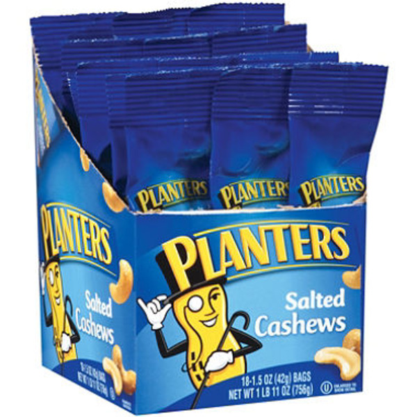 Planters - Salted Cashews Tube - 18 ct