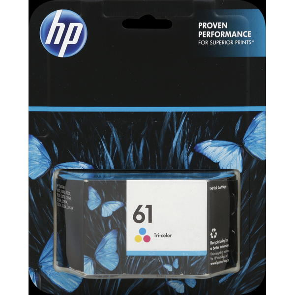 HP Ink Cartridge, Tri-Color 61 - 1 ea