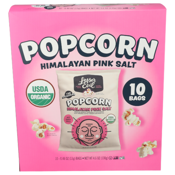 Lesser Evil Organic Himalayan Pink Salt Popcorn 10 Pack