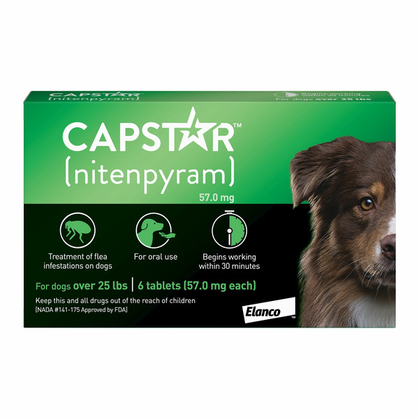 Capstar Nitenpyram, for Dogs over 25 lbs, 57.0 mg, Tablets