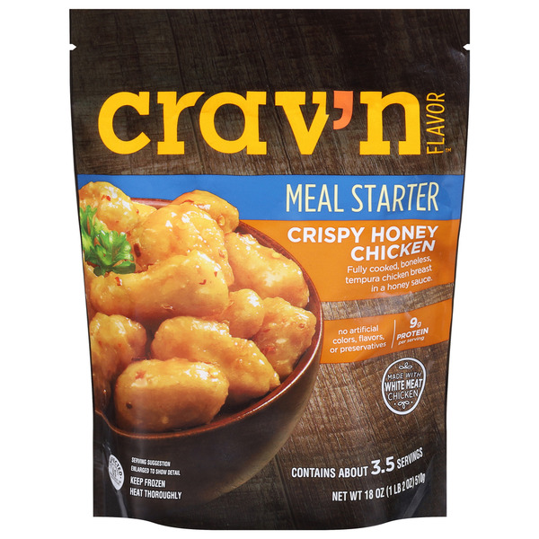 Crav'n Flavor Crispy Honey Chicken Fully Cooked, Boneless, Tempura