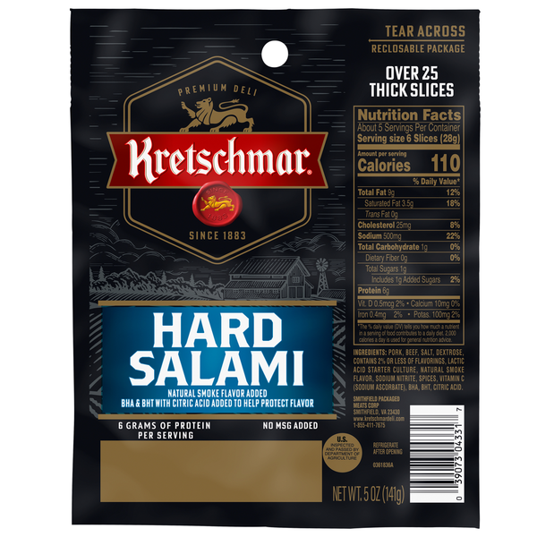 Kretschmar Premium Deli Pre-Sliced Hard Salami