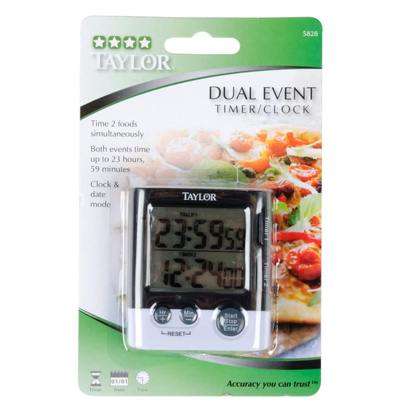 Taylor 5828 - Dual Event Digital Timer/Clock, times 2 events, 1-1/2" readout