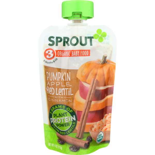 Sprout Organics Pumpkin, Apple, Red Lentils Cinnamon, 8+ Months