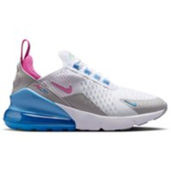 Nike Kids' Grade School Air Max 270 Shoes, Size 6.5, Medium/D - White/Pinksicle/Blue/Green/Gray