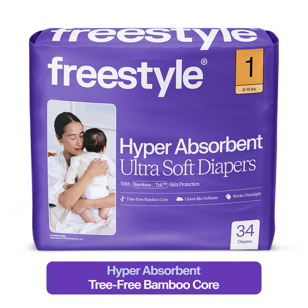 Freestyle BambooTek Size 1 Baby Diapers Same-Day Delivery or
