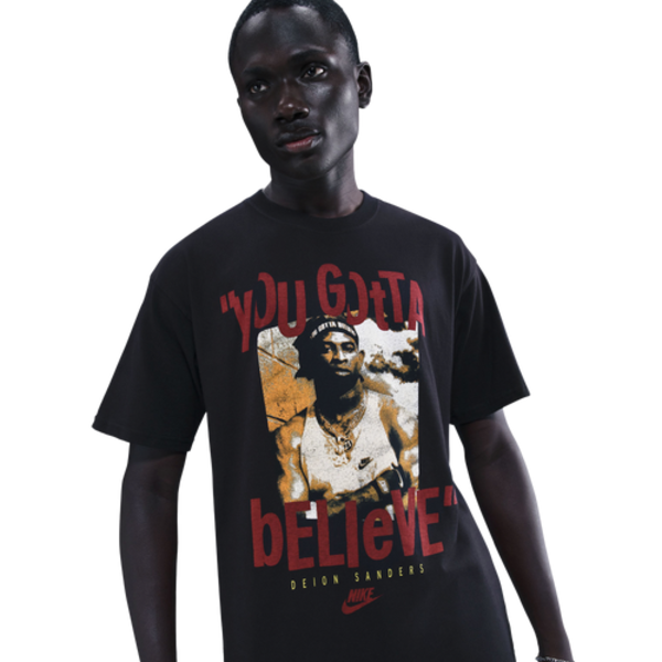 Nike Men's Max90 Deion Sanders Believe Graphic T-Shirt, S - Black