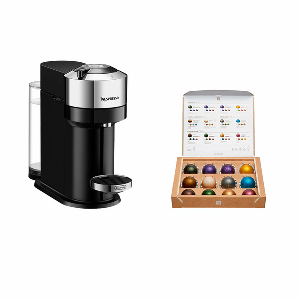 Nespresso Vertuo Next Deluxe by DeLonghi, Pure Chrome with Milk Frother