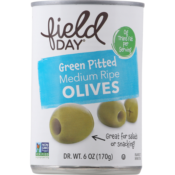 FIELD DAY Olives, Green Pitted, Medium Ripe Same-Day Delivery or