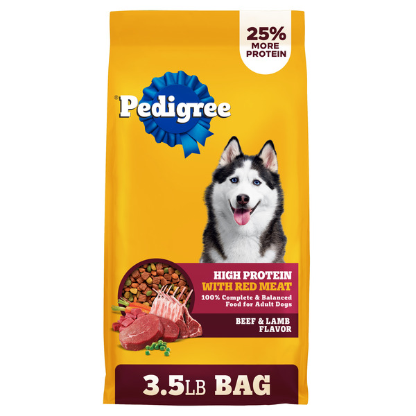 Pedigree High Protein Adult Dry Dog Food, Beef and Lamb Flavor, Bag