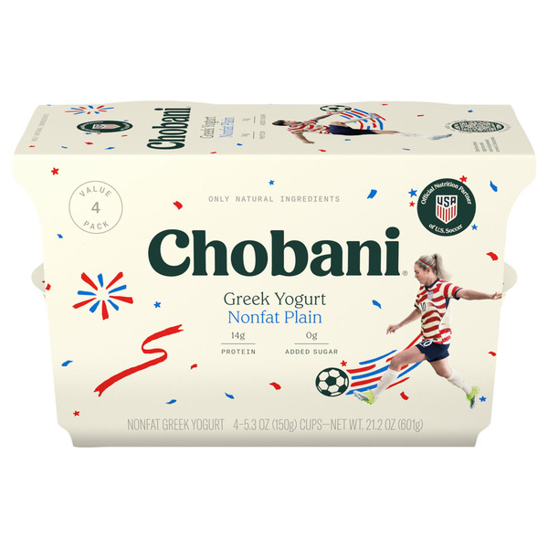 Wegmans Chobani Non-Fat Plain Greek Yogurt Value 4 Pack Plain Nonfat ...