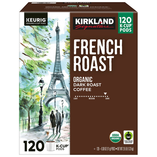 Kirkland Signature Coffee Organic French Roast K-Cup Pod, 120-count