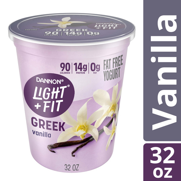 Dannon Light + Fit Greek Vanilla Fat Free Yogurt 32 oz Tub Same
