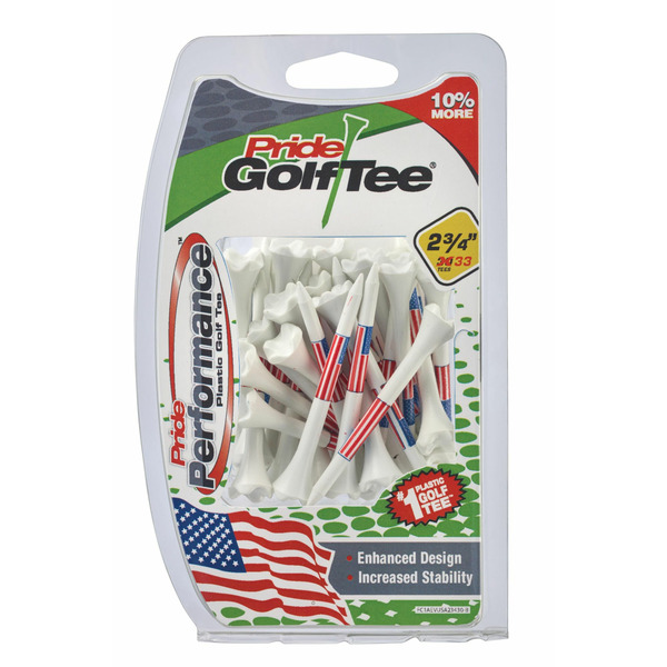 Professional Tee System 2.75'' American Flag Golf Tees - 33 Pack