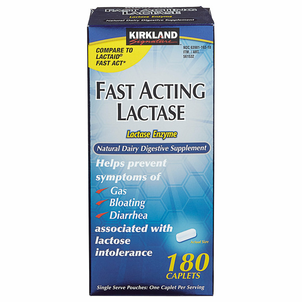 Kirkland Signature Fast Acting Lactase, 180 Caplets