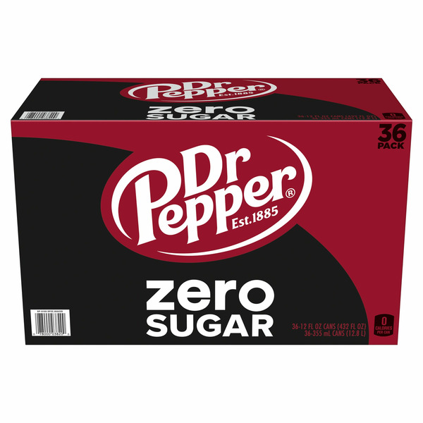 Dr Pepper Zero Sugar, 12 fl oz, 36-count
