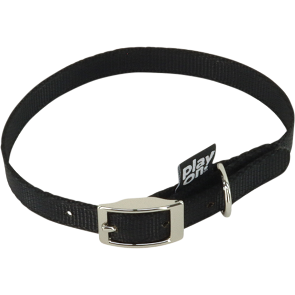 Play On Basic Flat Dog Collar, Small - Black