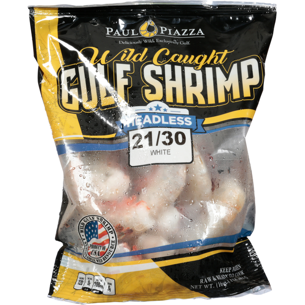 Paul Piazza Gulf Shrimp, Headless, Wild Caught, White Same-Day