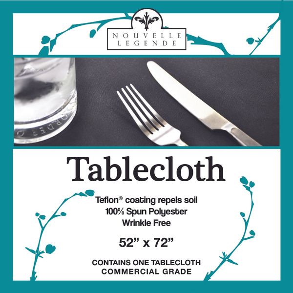 Nouvelle Legende - 52X72 in. Black Polyester Tablecloth