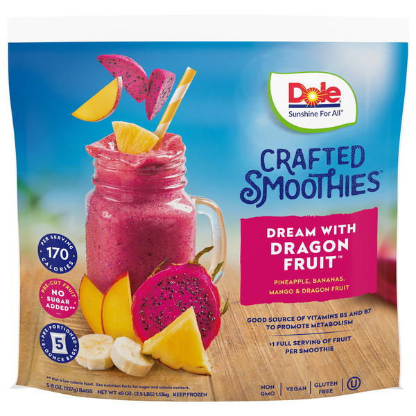 Dole Crafted Smoothie Blends Tropical Fruit Blend with Dragon