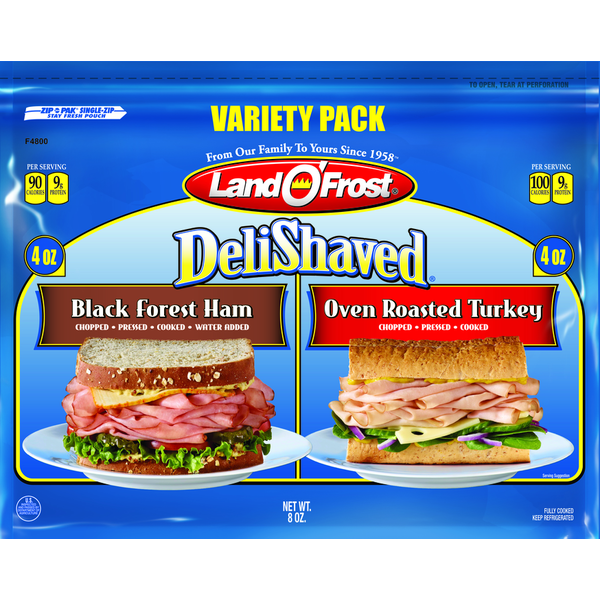 Land O’Frost DeliShaved Black Forest Ham/Oven Roasted Turkey Variety Pack