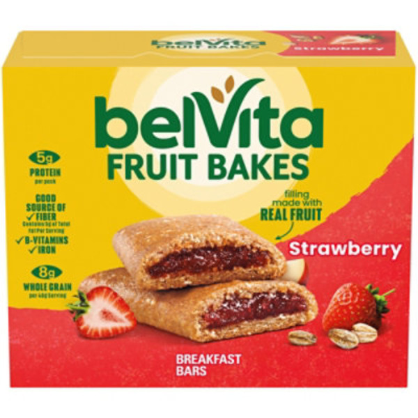 BELVITA Strawberry, Soft Baked Breakfast Bars 7.05 oz