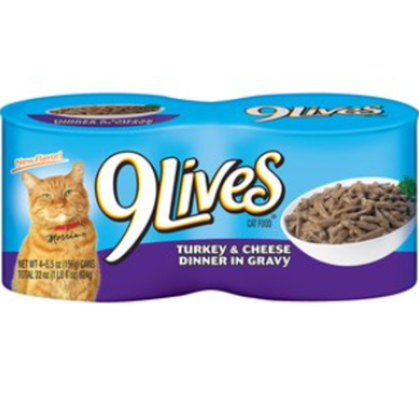 9 Lives - Turkey & Cheese Cat Food - 6/4pk