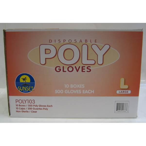 Sunset - Poly Gloves, Size Large - 500 ct