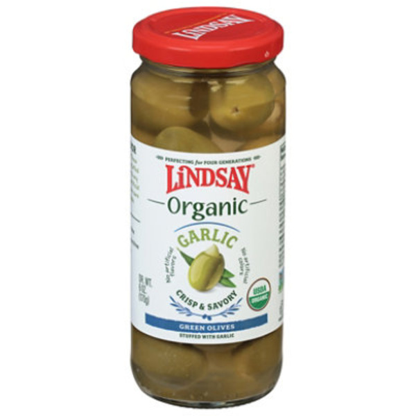 Lindsay Organic Garlic Green Olives