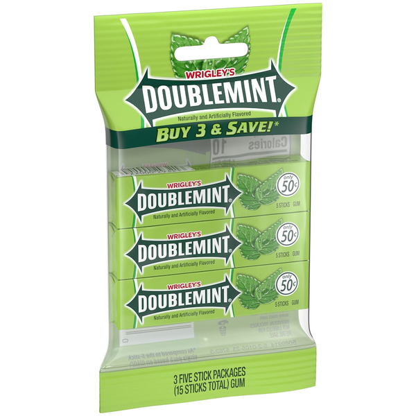 Wrigley's Doublemint Gum - 20 Pack Box (5 Sticks Per Pack) - Mint Flavor, Halal