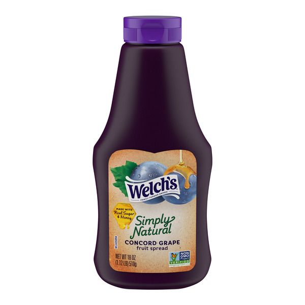 Welch's Simply Natural Concord Grape Spread, 18 Oz Squeeze Bottle