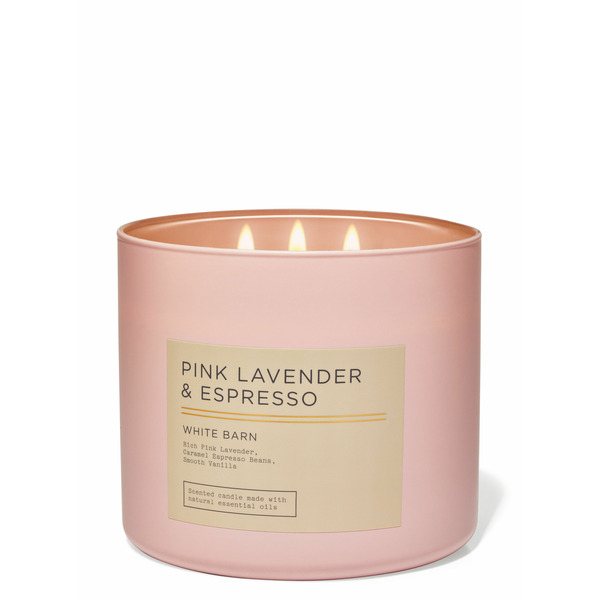 Pink Lavender & Espresso 3-Wick Candle Same-Day Delivery | Bath
