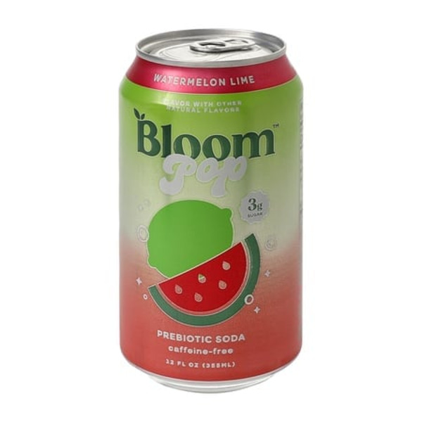 Bloom Watermelon Lime Pop Prebiotic Soda