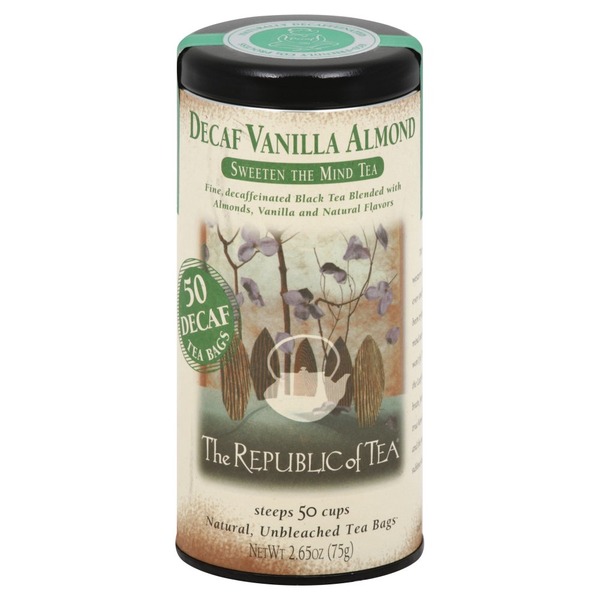 The Republic of Tea Tea, Decaf Vanilla Almond, Bags (2.65 each) Instacart