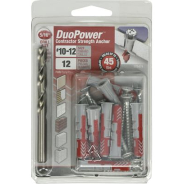 Hillman #10 DuoPower Contractor-Strength Anchors, 12 pk.