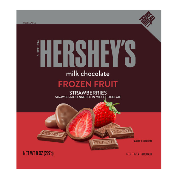 fraise  Hershey's Sliced Strawberries Enrobed in Milk Chocolate Same-Day