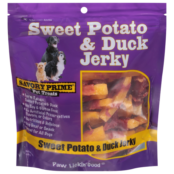 Savory Prime Dog Treats, Sweet Potato & Duck Jerky