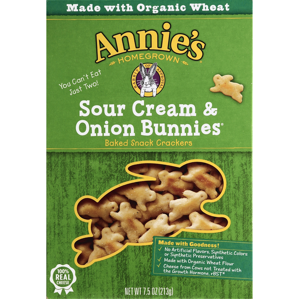 Annie's Baked Snack Crackers, Sour Cream & Onion Bunnies Same-Day