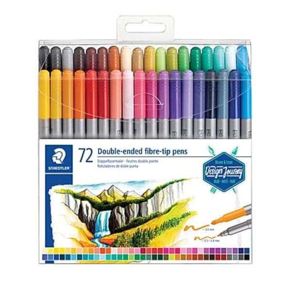 STAEDTLER Assorted Colors Twin Tip Fiber Markers