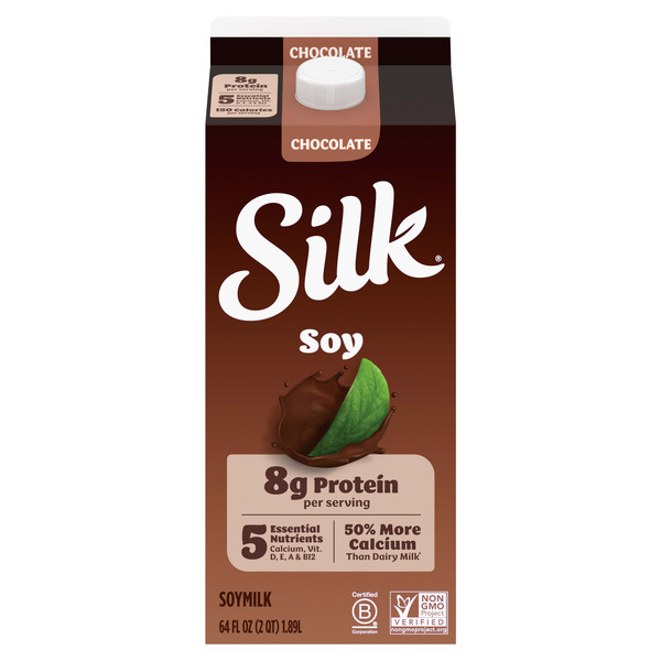 Silk Soy Milk, Chocolate, Dairy Free, Gluten Free, Vegan