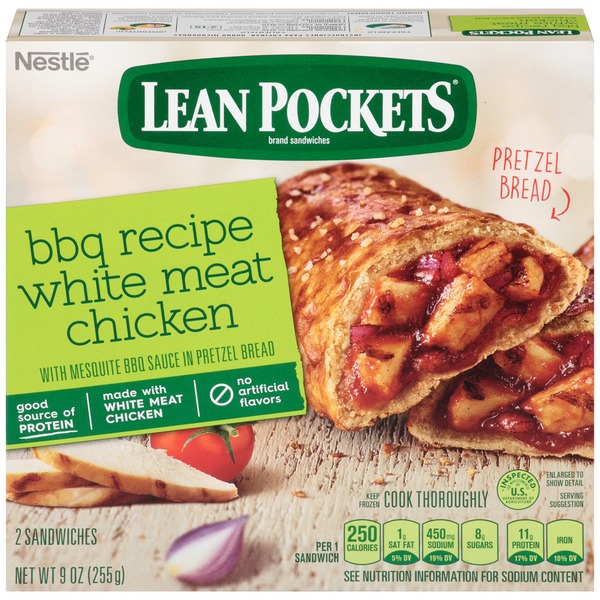 Lean Pockets BBQ Recipe White Meat Chicken Pretzel Bread Frozen