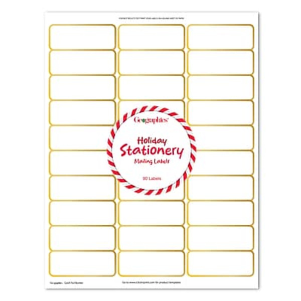 GE ographics Red Foil Holiday Address Labels