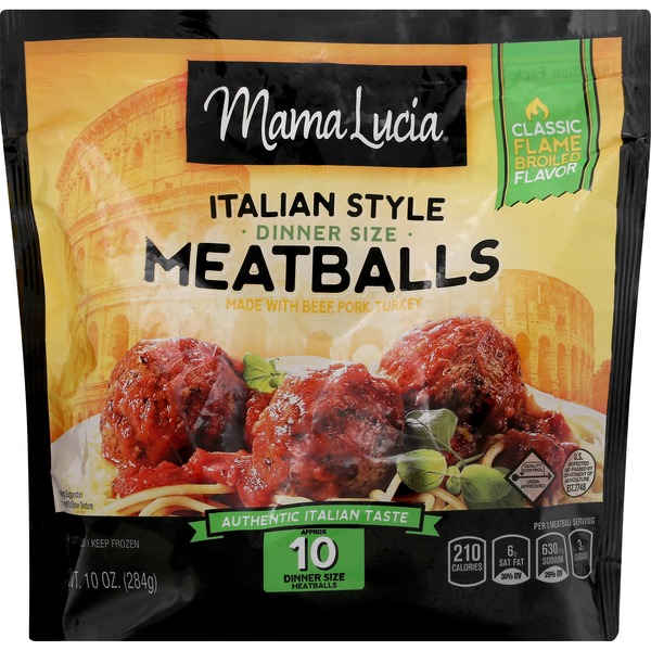 Mama Lucia Meatballs, Classic Flame Broiled, Italian Style, Dinner Size