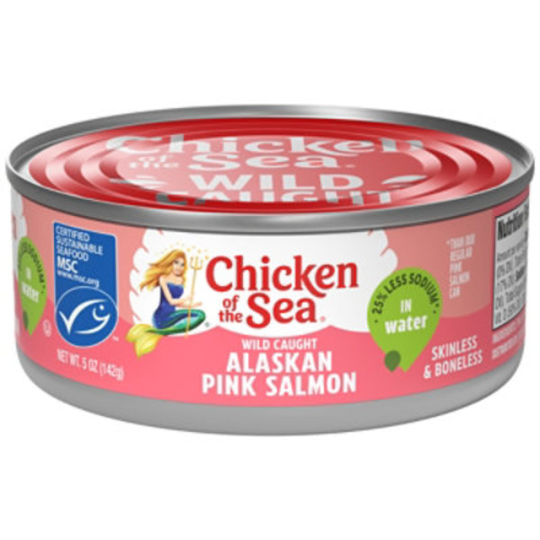 Chicken of the Sea Wild Caught Alaskan Pink Salmon, 25% Less Sodium