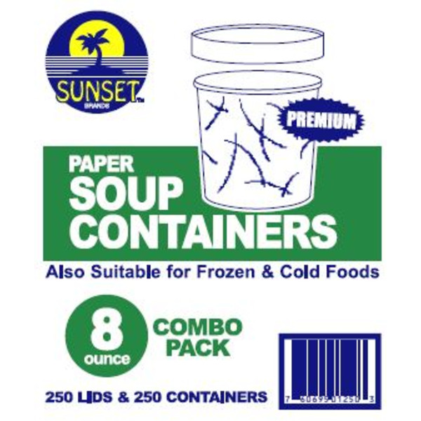 Sunset - 8 oz Paper Soup or Ice Cream Containers with Lids - 250 ct