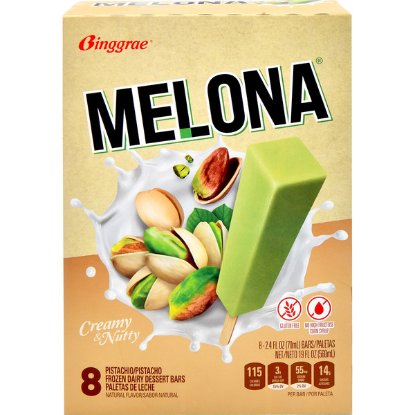 Melona Binggrae Creamy & Nutty Pistachio Frozen Dairy Dessert Bars