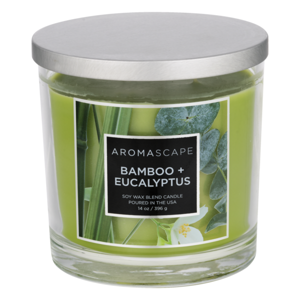 Aromascape Soy Wax Blend Candle Bamboo + Eucalyptus (14 oz) Instacart